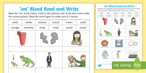 Sm Words Phonics Worksheet Phonics Primary Resources