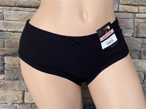 No Boundaries L Black Cotton Bikini Panties Underwe Gem