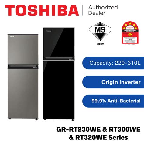 Toshiba 2 Doors Inverter 5 Star Refrigerator 220L 270L 310L GR