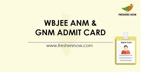 Wbjee Anm And Gnm Admit Card 2023 Released Hall Ticket