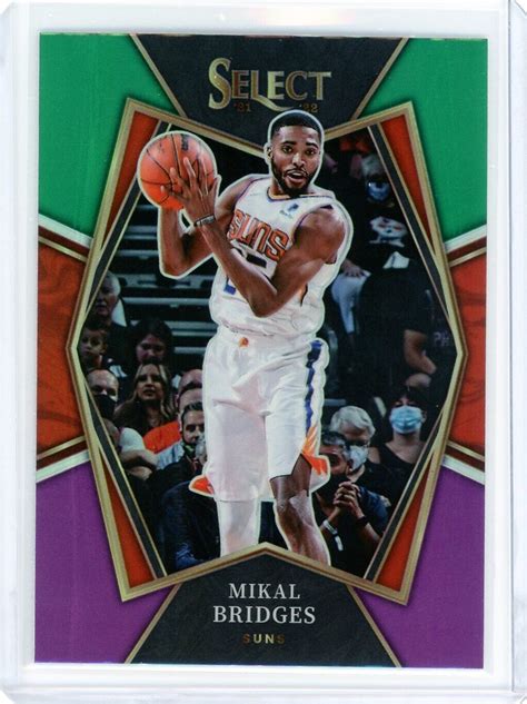 2021 22 Panini Select Mikal Bridges Green White Purple Prizm Premier