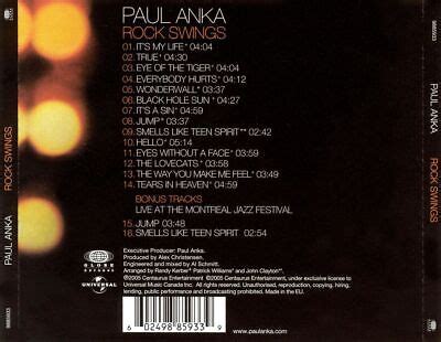 Paul Anka Rock Swings Bonus Tracks New Cd Ebay