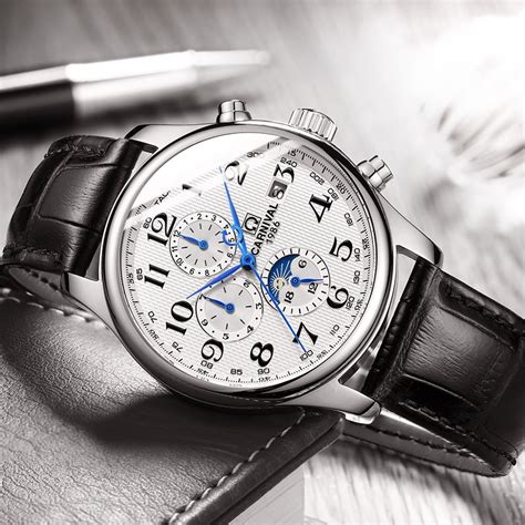 Carnival Brand Automatic Watch Fashion Luxury Waterproof Calendar Moon