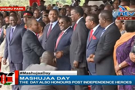 Uhuru Meets Maraga Shakes Hand At Mashujaa Day Fete VIDEO Nairobi News