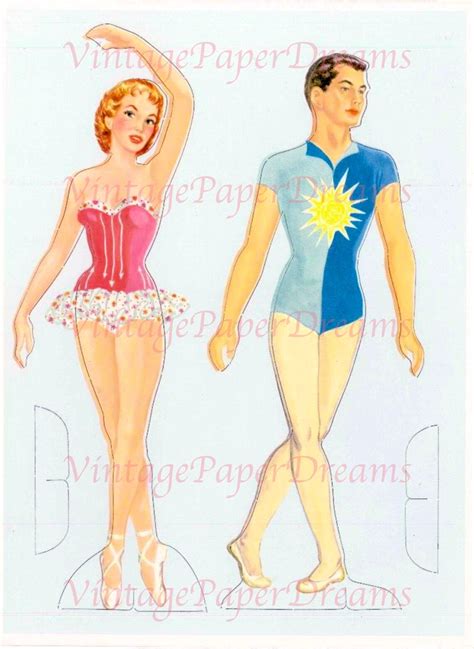 Vintage Paper Doll Printable Pdf Ballet Ballerina Paper Doll S S