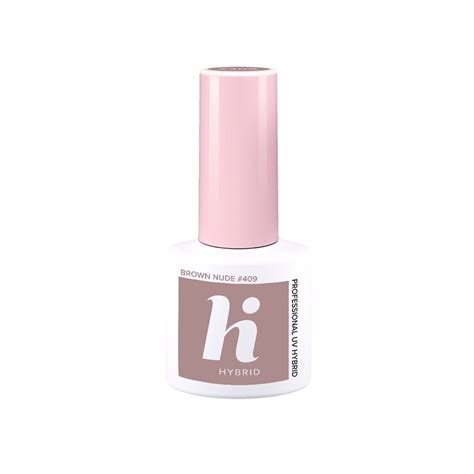 Hibridinis nagų lakas Hi Hybrid Brown Nude 409 5ml kaina pigu lt