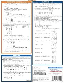 Pre Calculus Quick Study Academic Inc Barcharts