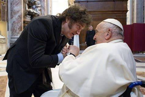 Argentina President Javier Milei And Pope Francis Meet Vatican After