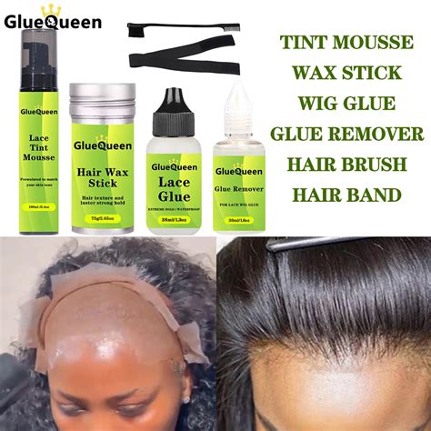 Lace Tint Mousse Wig Glue Waterproof Hair Wax Stick Adhesives Remover Wig Installation Kit Set