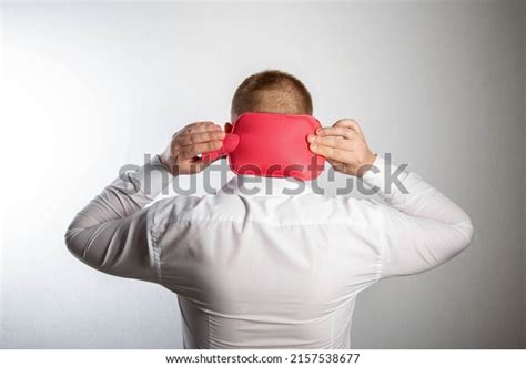 Man Holds Heating Pad Hot Water Stock Photo Shutterstock