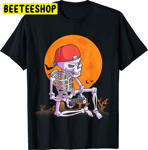 Halloween Gamer Gaming Skeleton Trending Unisex Shirt Beeteeshop