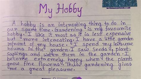 Paragraph Writing How To Write A Paragraph About My Hobby In