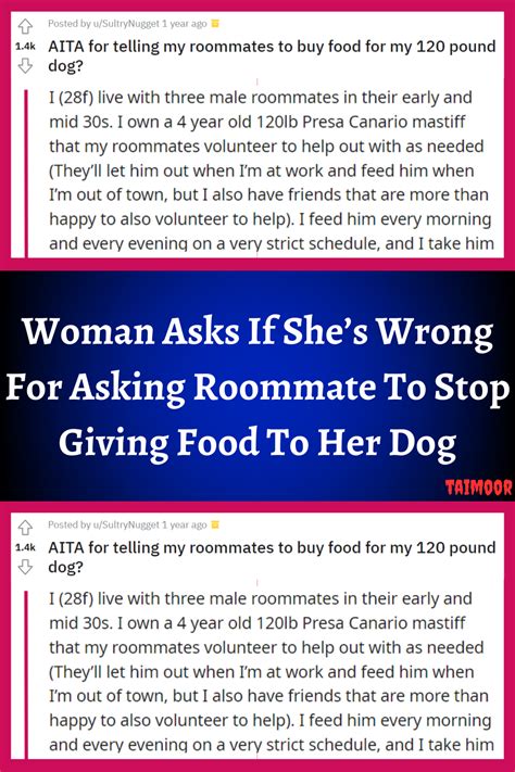 Woman Asks If She S Wrong For Asking Roommate To Stop Giving Food To