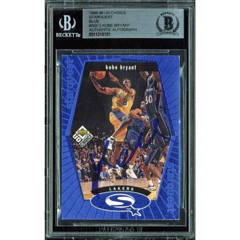 Kobe Bryant Signed Ud Choice Starquest Blue Sq Bgs