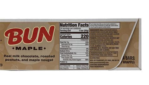 Pearson S Maple Bun Bar Combination Of Fresh Roasted Peanuts Real Milk Chocolate And Creamy