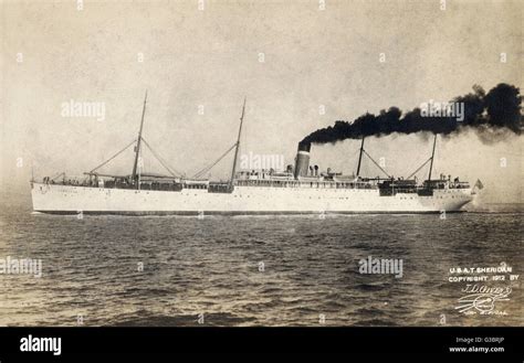 Usat Sheridan American Army Transport Ship Formerly A Freighter The Ss Massachusetts