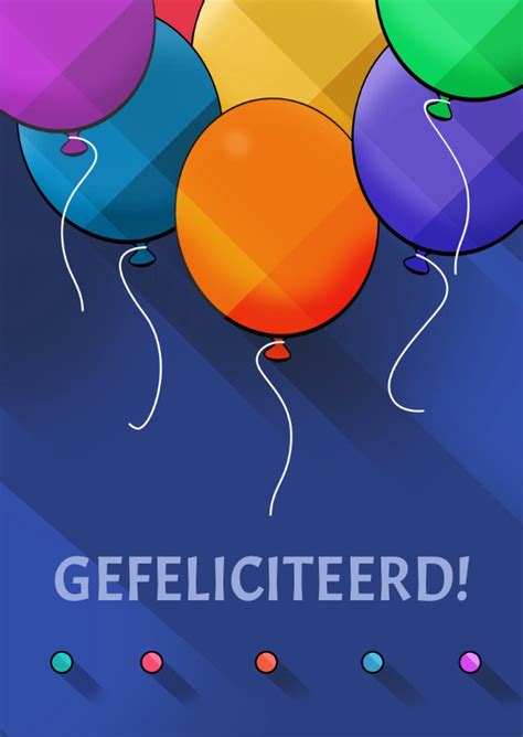 Leuke Verjaardagskaart Met Ballonnen Op Blauw Kaartje Go