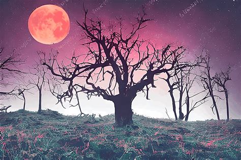 Eerie Shadows In The Full Moon Night Graphic By Eifelart Studio