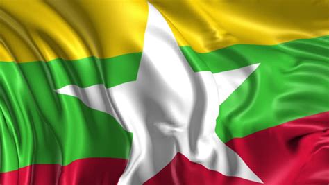 Flag Of Myanmar Beautiful 3d Animation Of The Myanmar Flag In Loop Mode