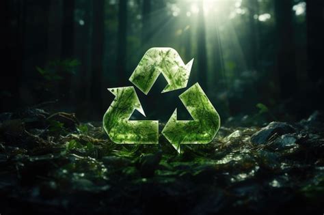 Premium Photo Recycling Symbol With Plants Environmental Preservation