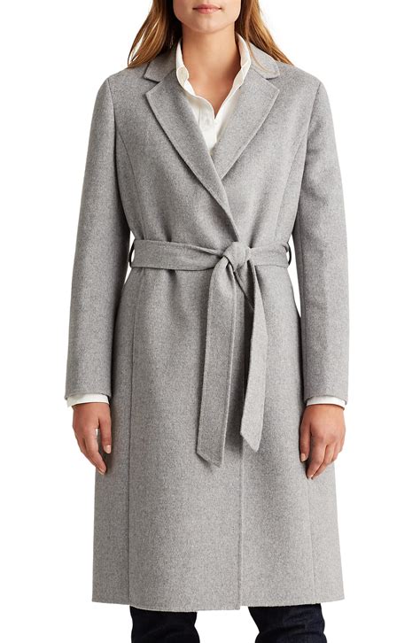 Lauren Ralph Lauren Double Face Wool Blend Wrap Belted Coat Nordstrom Rack