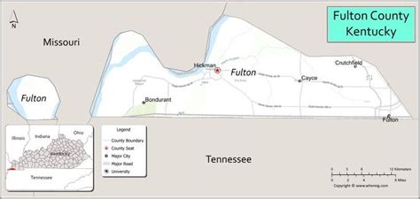 A Map Showing The Location Of Fulton County Kentucky And Its