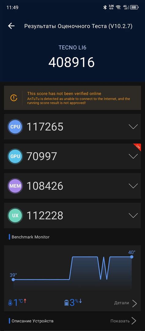 AnTuTu 10 Scores Of Tecno Pova 6 Neo NR Benchmark