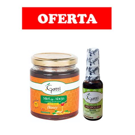 Miel De Abeja 300 Gr Gatti Propoleo Menta Eucalipto 30ml Spray