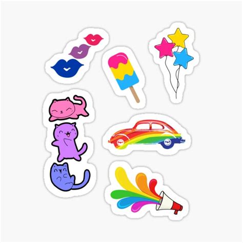 Pansexual Bisexual Rainbow Pride Pack Sticker By Meicha Redbubble