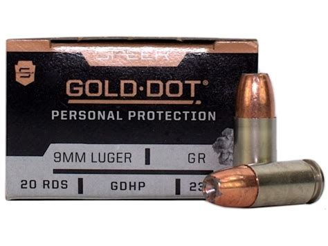 Speer Gold Dot Personal Protection Mm Luger Gr Gold Dot Jacketed