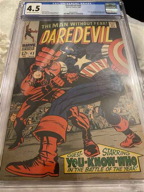 Daredevil 43 1968 Cap Vs Daredevil Cgc 4 5 Sharp Book Comic Books