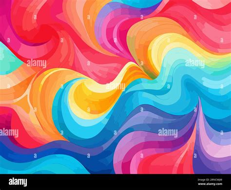 Abstract Colorful Whirlwind Art Background Cartoonish Lines Mural