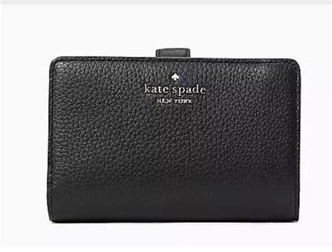 Kate Spade Black Leila Medium Compact Bifold Wallet Wlr Ebay