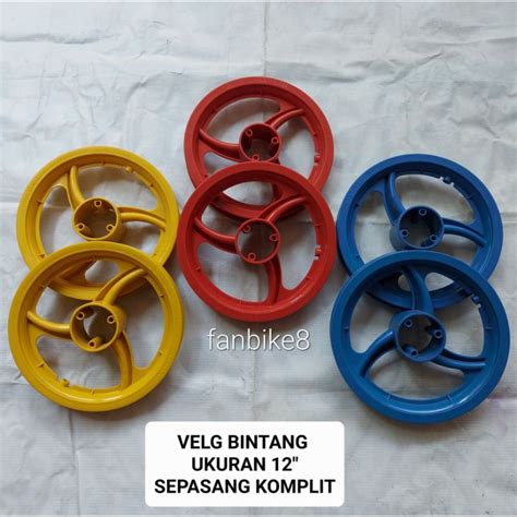 Jual VELG BINTANG SEPEDA ANAK 12 HARGA 1 PASANG VELG MUKA BELAKANG