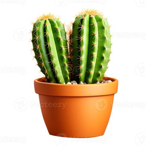 Ai Generated Cactus In Pot Isolated On Transparent Background 36132938 Png