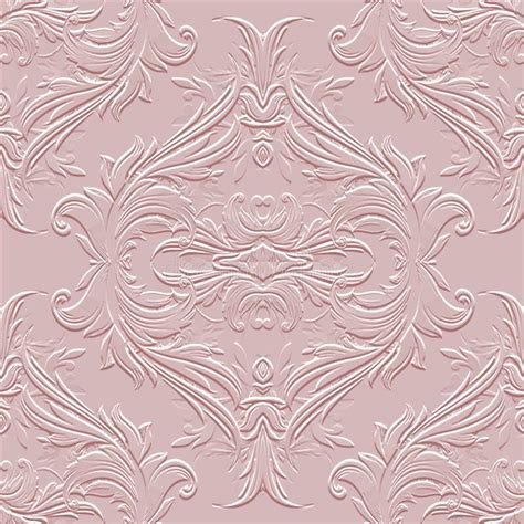 Floral Textured 3d Seamless Pattern Vector Embossed Light Pink