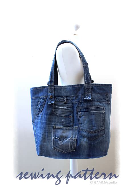 Sewing Denim Bag Pattern Diy Denim Bag Jean Bag Tutorial Etsy Espa A