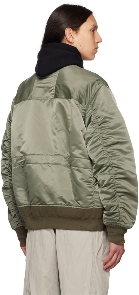 Sacai Khaki Padded Bomber Jacket Sacai