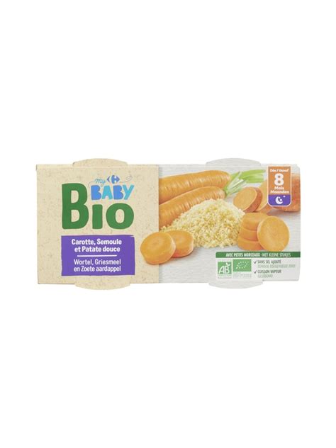 Plat Carotte Semoule CARREFOUR BABY BIO