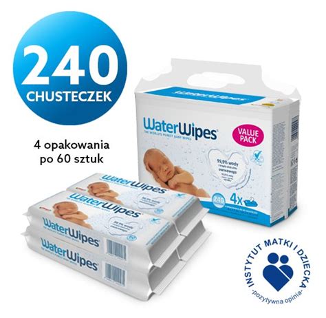 WaterWipes Baby Chusteczki nawilżane wodne dla dzieci 4x60 szt