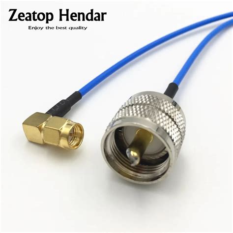 Pcs Rg Blue Cable Right Angle Sma Male Jack To Uhf Pl Male Plug