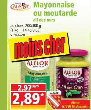 Promo Mayonnaise Ou Moutarde Ail Des Ours Al Lor Chez Norma Icatalogue Fr