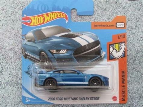 Hot Wheels Ford Mustang Shelby Gt500 Blue Hw Muscle Mania Birthday T Miniature Collectable