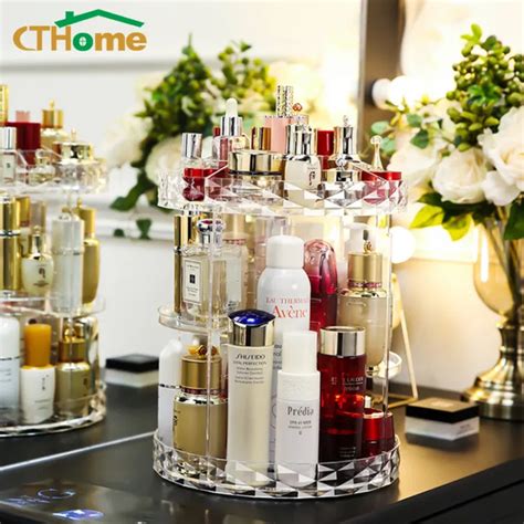 360 Degree Rotation Transparent Acrylic Cosmetics Storage Box Fashion