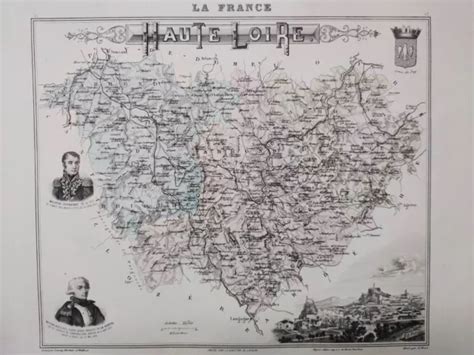 CARTE GÉOGRAPHIQUE ANCIENNE HAUTE LOIRE EUR 15 00 PicClick FR