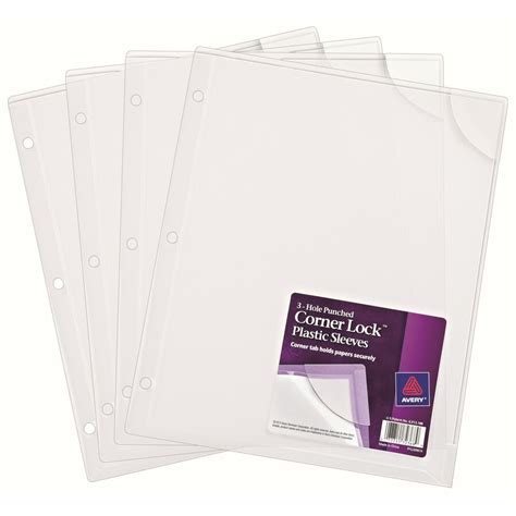 Avery® Corner Lock Plastic Sleeves Binder Pockets Avery