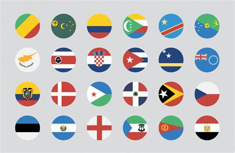 Flat Vector Circular Flag Country Flags Icons Flag Icon World