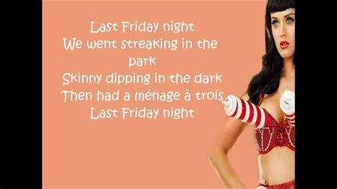 Katy Perry Last Friday Night Lyrics YouTube