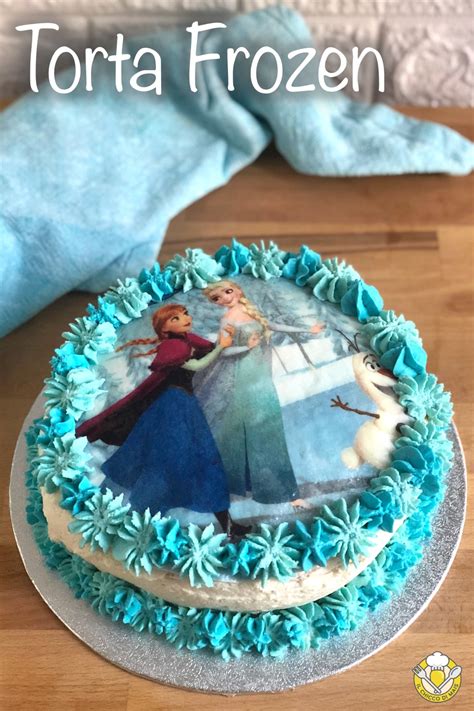 Torta A Tema Frozen Con Cialda Di Ostia Decorata Senza Pasta Di Zucchero