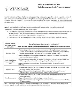 Fillable Online Financial Aid Appeal Form Financial Aid Appeal Form